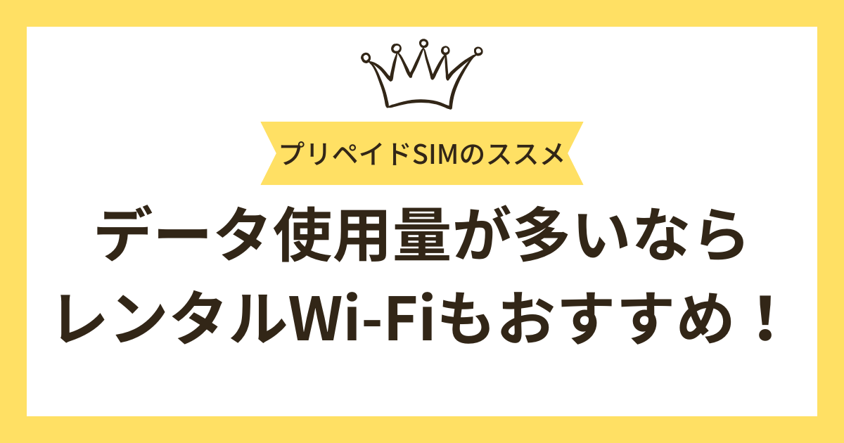 データ使用量が多いならレンタルWi-Fiもおすすめ！