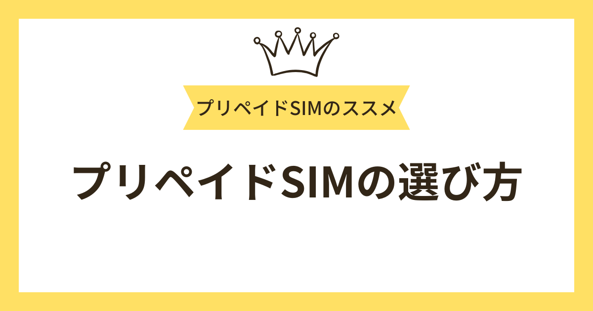 プリペイドSIMの選び方
