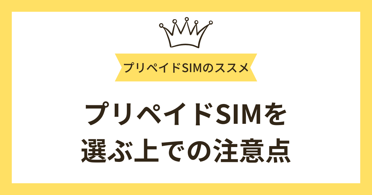 プリペイドSIMを選ぶ上での注意点