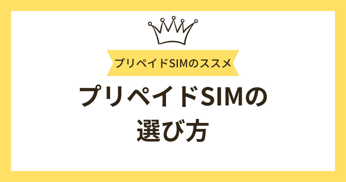 プリペイドSIMの選び方