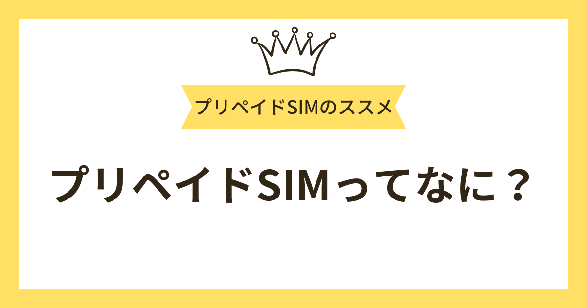 プリペイドSIMってなに？