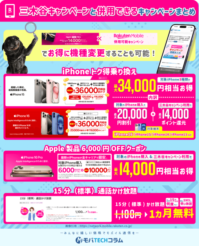 三木谷キャンペーンと併用できるキャンペーンの画像