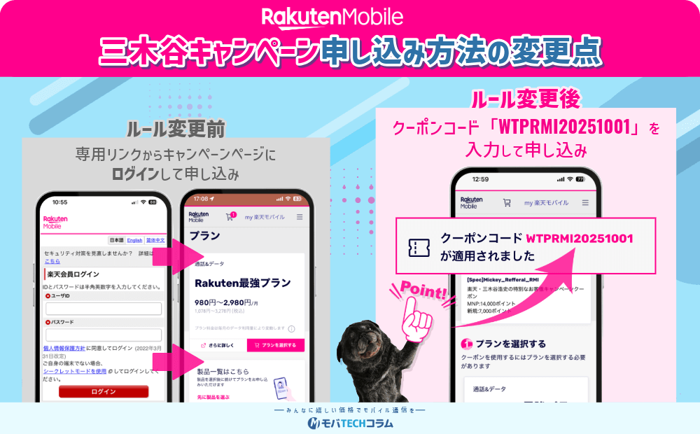 三木谷キャンペーンルール変更後の申し込み方法