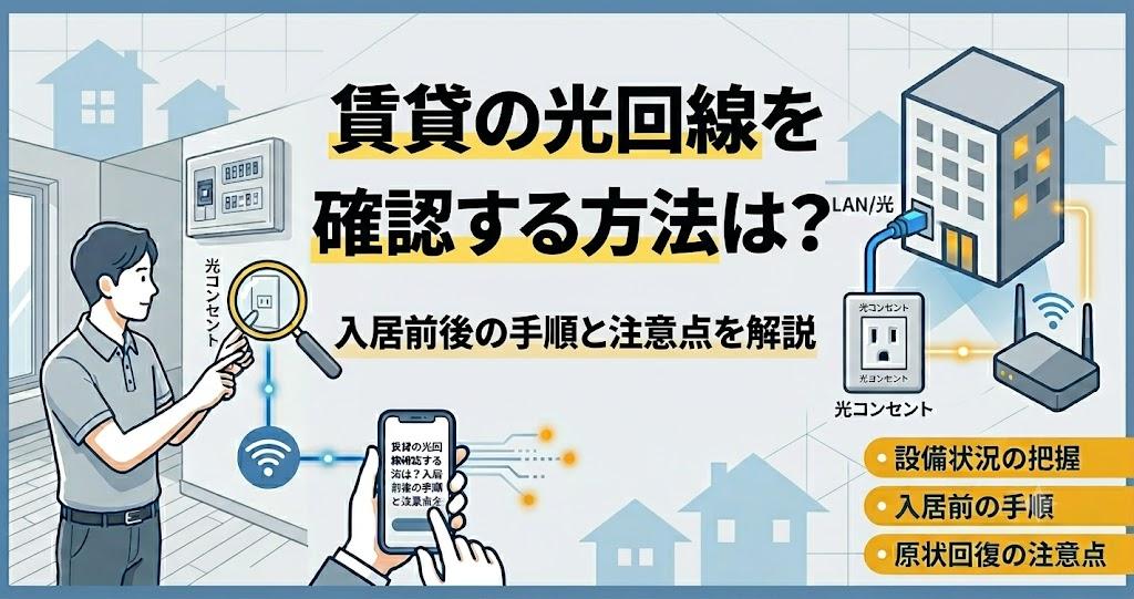 賃貸の光回線を確認する方法は？入居前後の手順と注意点を解説