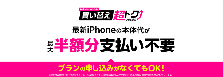 楽天モバイル買い替え超トクプログラムのバナー