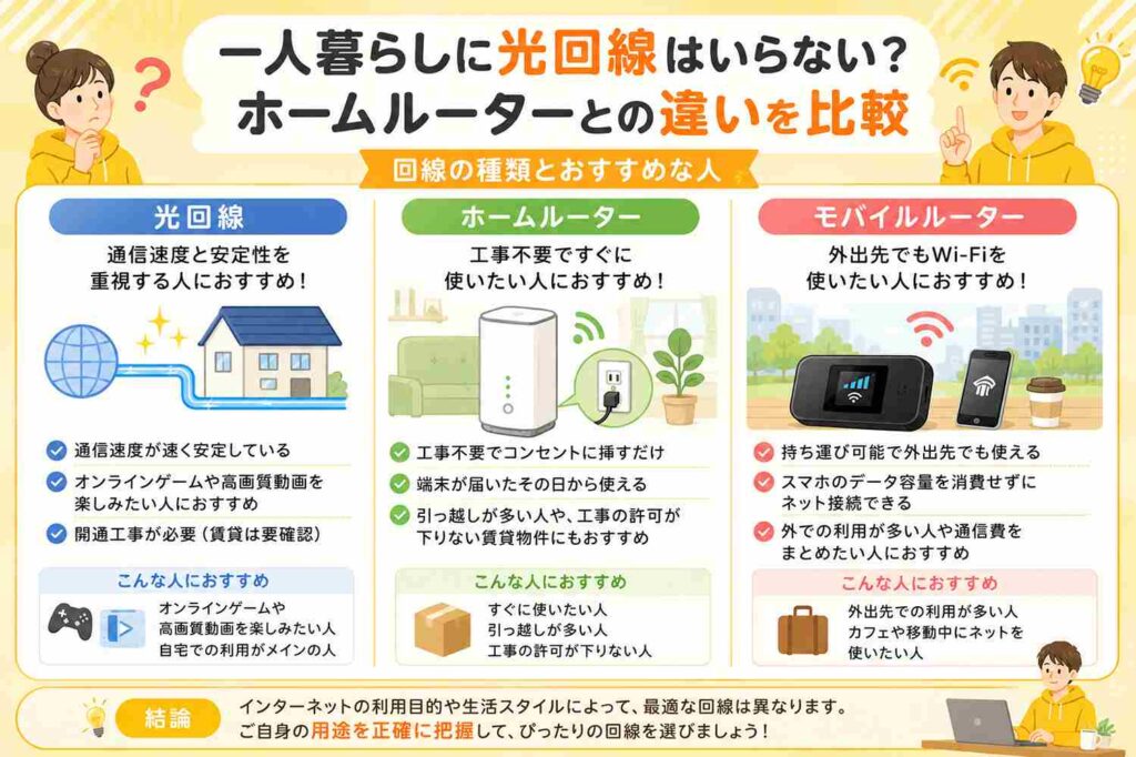 回線の種類とおすすめな人