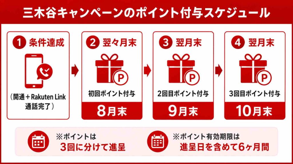 三木谷キャンペーンポイント進呈スケジュールの画像